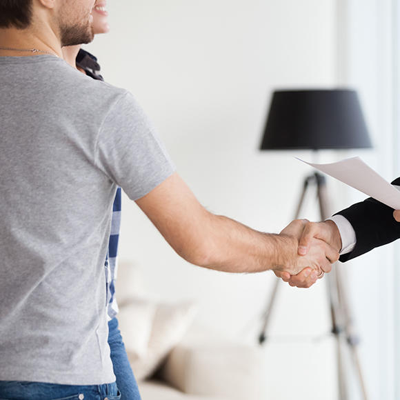 Tenants agree to deal with landlord with a handshake to promote property owners insurance by Evalee Insurance Brokers